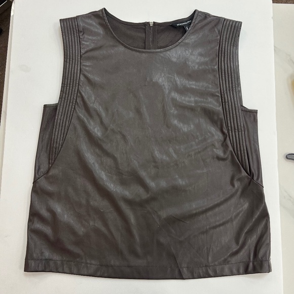 BCBGMAXAZRIA Women's Faux Leather Tank with Relaxed Fit NWT - Picture 1 of 7